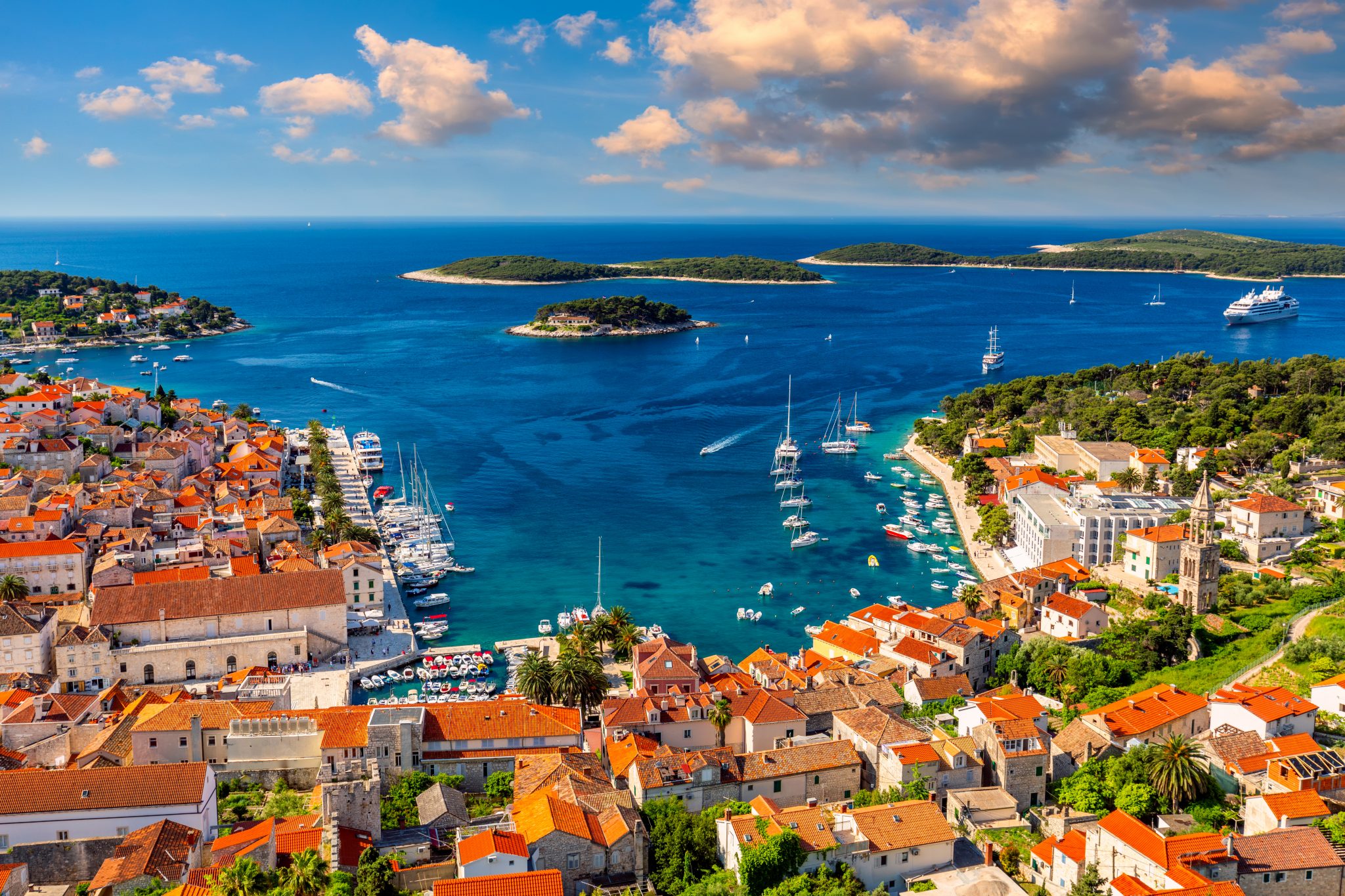 Bird's eye view of the island of Hvar